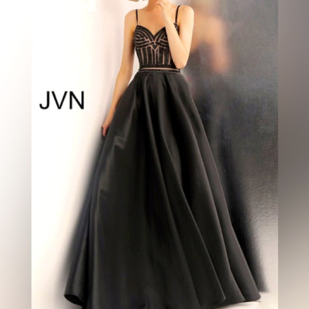 NWOT never worn Jovani black/nude prom dress